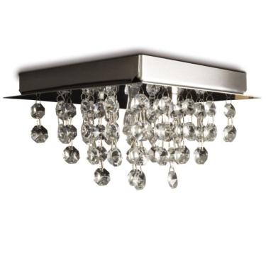 Imagem de Plafon Italia Cristais 1 Luz G9 17x17cm Gpit171701pfv2 Bronzearte Transparente