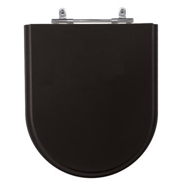 Imagem de Assento Poliéster Laminado Carrara Preto Tampa P Vaso Deca