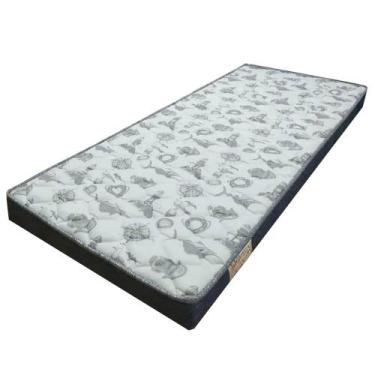 Imagem de Colchão 88x188 Solteiro Espuma D20 Cor Branco com Preto - Estrela Móve