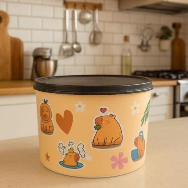 Imagem de Potes porta mantimentos capivara multiuso 2l container redondo - PEDRE