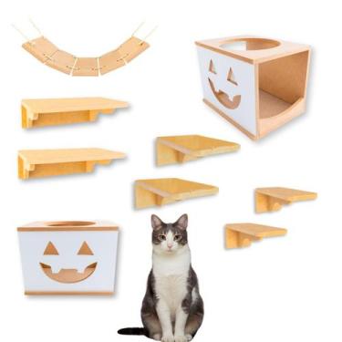 Imagem de Playground Gato Reforçado 9 peças Abóbora Halloween em MDF 15mm Parque