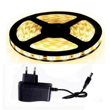 Imagem de Fita Led Rolo 5m 300 Leds Silicone Iluminação Decoração Branco Quente 