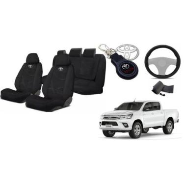 Imagem de Capas Bancos Hilux 2013-16 + Volante + Chaveiro - Iron Tech