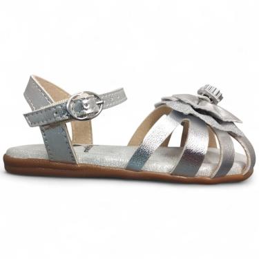 Imagem de Sandália Bebê Prata Laço Glitter Coração Molekinha 2114.282