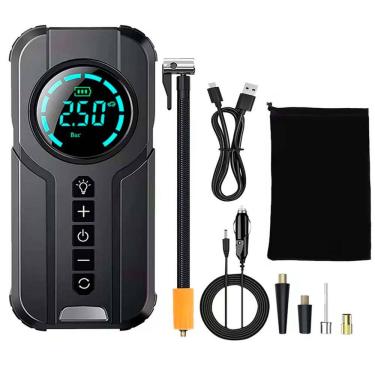 Imagem de Bomba De Ar Portátil Inteligente Recarregável Automatico Digital, Calibrador Compressor de Ar de Encher Pneu +180PSI