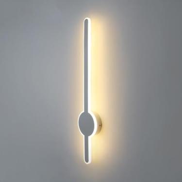 Imagem de Luminária de parede LED linear para banheiro, luminária de parede dourada para interior, faixa longa, luz de teto para quarto (branco 40 cm)