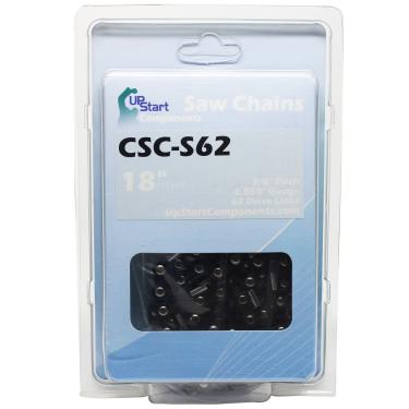 Imagem de Pacote com 6 unidades de corrente de serra semi cinzel de 45,72 cm para serras Echo CS-400 – (45,72 cm, 3/8" de perfil baixo, calibre 0,050", elos 62 unidades, CSC-S62)