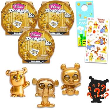 Imagem de Disney Doorables Gold Peek Collector 3 Pack - Bundle with 3 Disney Doorables Mini Peek Gold Figures for Kids and Adults Plus Stickers, More | Disney Mini Figures