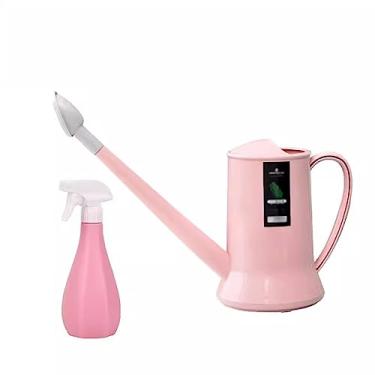 Imagem de Regador Regador de 2 litros, pote água removível para chuveiro com bico longo, plástico para irrigação jardim alça, para plantas internas e externas(Pink)