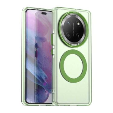 Imagem de Pzwoxukhov Capa compatível com Honor X9c 5G, suporta carregamento sem fio, capa magnética à prova de choque, compatível com Honor Magic 7 Lite 5G capa verde