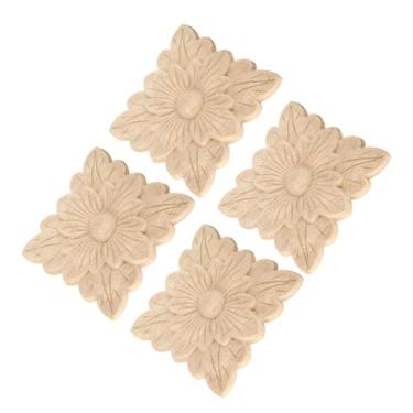 Imagem de Eacam Aplique de Madeira de Flor Bonita, Escultura Clara de Estilo Europeu, Decoração de Móveis Vintage DIY, para Armário, Janela, Espelho Com Decoração de Porta de Jardim