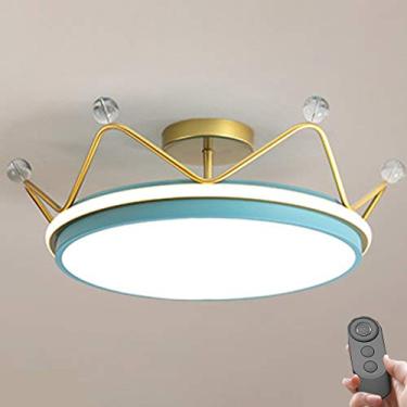 Imagem de Luminária de teto LED Luminária de teto LED Regulável Design moderno de coroa Acrílico com controle remoto Iluminação de teto Sala de jantar Menino Menina Bebê Berçário Sala de estar Decoraç