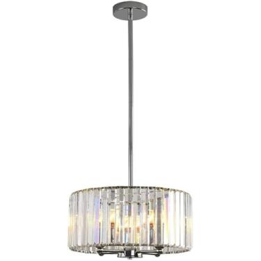 Imagem de Luminária de teto vintage de metal de meados do século para quarto E14 ajustável, lustre de cristal de ferro forjado pós-moderno, luminária suspensa de luxo para sala de jantar e cozinha