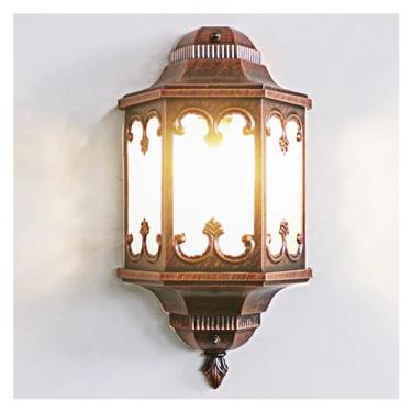 Imagem de Arandela de parede moderna à prova d'água para exterior, iluminação decorativa de jardim ACGarden Aisle Landscape Wall Sconce, luminária pendente de teto LED, cobre vermelho