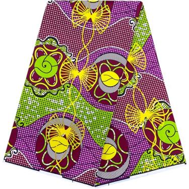 Imagem de HongyuAmy Tecidos de cera de impressão africana 6 jardas tecido de pano de ancara Tecido Kente Faça você mesmo artesanato e costure vestidos de festa (cor A16)