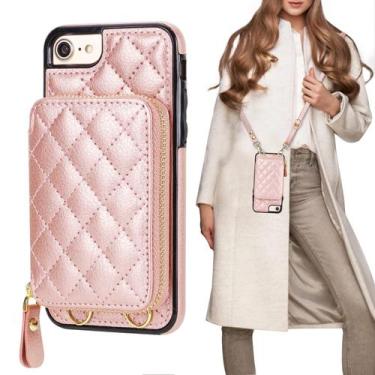 Imagem de Capa tipo carteira crossbody Bocasal para iPhone SE 2022/SE 2020/8/7