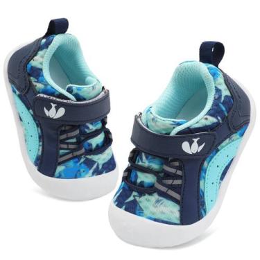 Imagem de Sapatos FEETCITY Baby Boys Barefoot Tênis Blue Sharks 12-18M