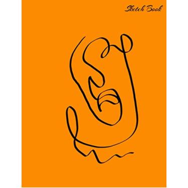 Imagem de Sketch Book: Deep Orange Large Notebook (120 Pages, 8.5x11) for Drawing, Writing, Painting, Sketching or Doodling. Blanc white pages and minimalistic ... portrait. Perfect gift for an artist friend!