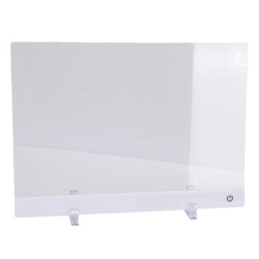 Imagem de Diydeg Quadro de notas LED com cores, 13,8 x 10 pol. Quadro branco iluminado com 4 modos, quadro de desenho LED para crianças com suporte, 7 marcadores, para meninas e meninos