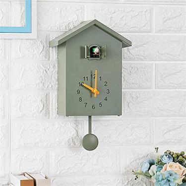 Imagem de 8SSAZZAT Relógio de parede de quartzo cuco moderno pássaro casa sala de estar relógio pendurado relógio temporizador escritório decoração de casa presente (cor: A) (B) (A)