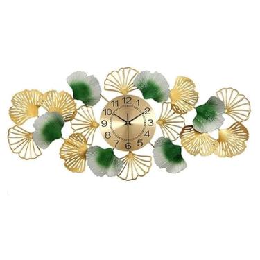 Imagem de WYUYIWH Relógio, relógio de parede, relógios de parede grandes de metal, 98 45 cm, arte 3D, design de luz das estrelas, relógio de quartzo silencioso sem tique-taque, relógios de parede criativos para