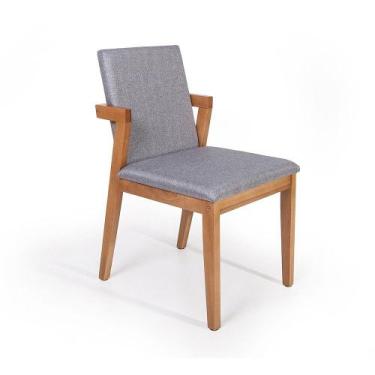 Imagem de Cadeira de Jantar Estofada Luna Cinza Escuro - Straub Web, Cinza Escur