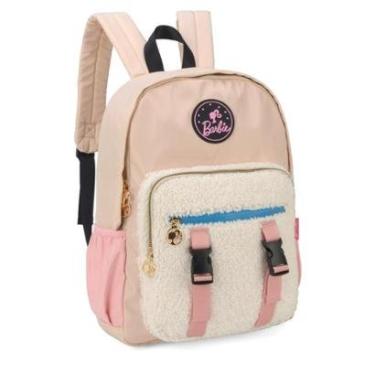 Imagem de Mochila de Costas Escolar Nylon Bege Oficial BARBIE Luxcel-Unissex
