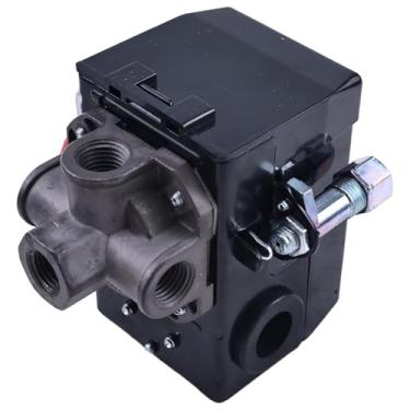Imagem de Czomoizc CW212700SJ Pressostato 125/95 PSI compatível com o interruptor de pressão do compressor de ar Campbell Hausfeld CW212700AJ CW207563AV 1/10.2 cm NPT 4 portas