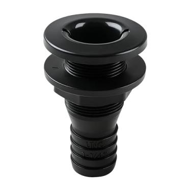 Imagem de SEAFLO Barco marítimo de encaixe de casco de 3,4 cm, polipropileno, conector de drenagem de plástico, seguro para água salgada resistente à corrosão, montagem de travessa, saída de convés de porto de