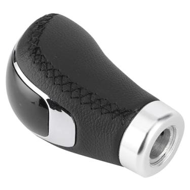 Imagem de aqxreight Manopla de Mudança de Marcha Universal para Carro, Alavanca de Mudança de Marcha, Capa de Couro ABS de Com 3 Adaptadores de Borracha 8mm 10mm 12mm para a Maioria Dos Carros MT (Preto)