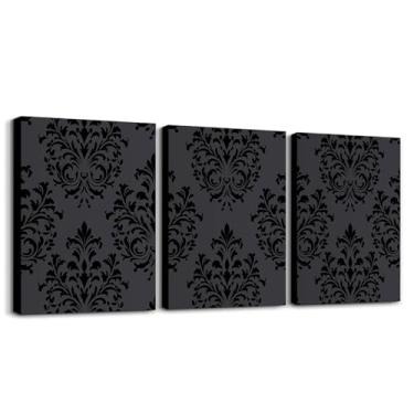 Imagem de jejeloiu Arte de parede em tela padrão damasco para sala de estar quarto impressão floral decoração boêmio damasco impressão infantil meninos meninas imagem arte estilo barroco pôsteres impressões