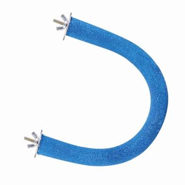 Imagem de RiToEasysports Poleiro de Papagaio Feito de Madeira Com Peças Removíveis e Parafusos, Material Seguro e Não Tóxico para Moagem de Bico, Adequado para Escalada de Pássaros (Azul)