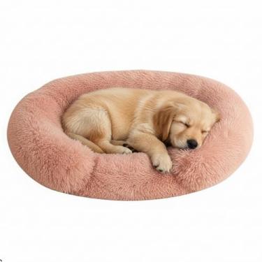 Imagem de Rkrouco Cama de cachorro fofa, calmante, para cães grandes, aquecendo, redondo, pequeno, médio, para animais de estimação, colchão aconchegante para gatos, canil, canil, gatinhos, tapete de dormir (P