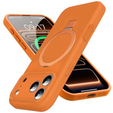 Imagem de KMAMBAG Capa Mag-Ring projetada para iPhone 17 Pro, silicone líquido [fator hidratante] capa de celular extremamente macia e fina com suporte [compatível com Mag Safe] para 17 Pro de 6,3 polegadas