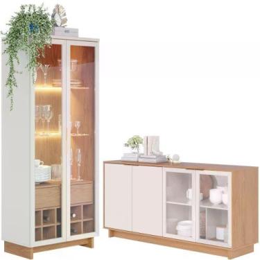 Imagem de Buffet Vitoria E Cristaleira Off White Freijo Clb Off White - COLIBRI