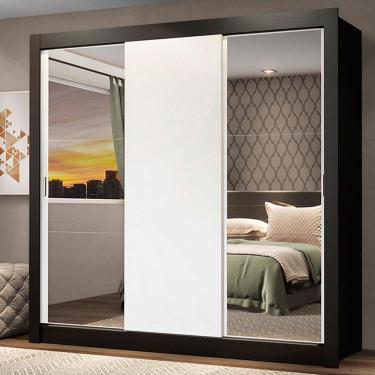 Imagem de Guarda Roupa Casal Madesa Mônaco 3 Portas de Correr com Espelhos