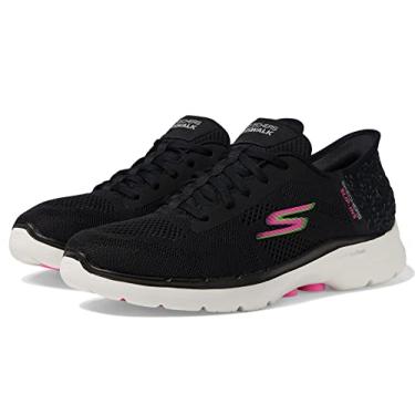 Imagem de Skechers Go Walk 6 Slip-ins Vivid Idea, Preto/Multi, 10