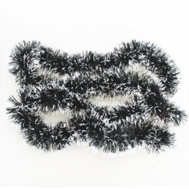 Imagem de Festão Natalino Verde Nevado, PVC e Arame, 2 Metros x 9cm, Decoração para Mesa, Porta e Jardim, Pontas Brancas