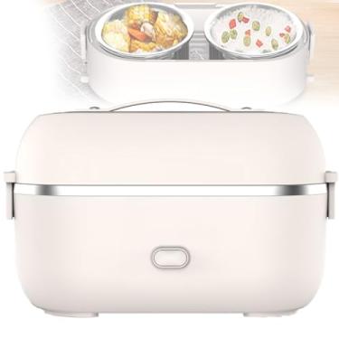 Imagem de Marmita EléTrica PortáTil, Panela De Arroz Independente De Camada Dupla Com Capacidade De 2 Litros,Material Em AçO InoxidáVel,Design 3 Em 1 Para Carro, CaminhãO E EscritóRio