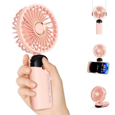 Imagem de Morelax Mini ventilador portátil, ventilador pessoal recarregável por USB 4000 mAh, 90 ajustáveis, vento forte de 6 velocidades, design de bolso para ventilador portátil 5 em 1, ventilador de mesa de