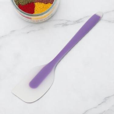 Imagem de Generic Espátula de cozinha de silicone semitransparente, espátula creme, tamanho grande, lavável na lava-louças, silicone, translúcido, roxo, 26,8 x 4,8 cm