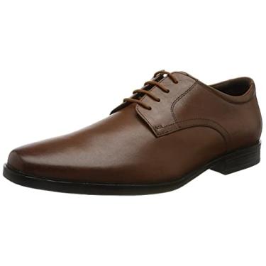 Imagem de Clarks Sapato Oxford masculino Derby com cadarço, Lea marrom escuro, 39