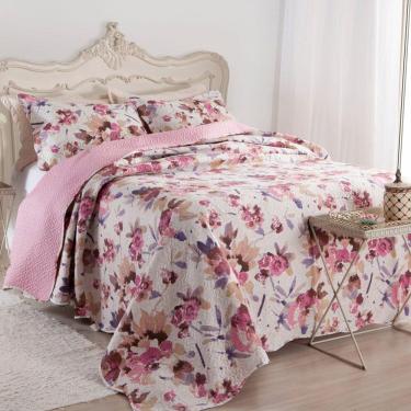 Imagem de Kit Cobre Leito Colcha Mix Queen Estampado  3 Peças/Damares