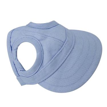 Imagem de Cryfokt Capinha de Estimação, Chapéu de Estimação Fofo Sunbonnet Stripe Ajustável Cachorro Pet Cat Baseball Outdoor Cap Pet Sunbonnet Summer Travel Sport Hat Outdoor Cap, para Animais de (L)