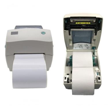 Imagem de 10 Rolos Etiqueta 10x15 100x150 Térmica Serrilha Cor Branco