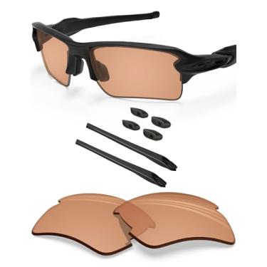 Imagem de BLAZERBUCK Lentes de reposição antisal e kit de meias para óculos de sol Oakley Flak 2.0 XL OO9188, Café, 0