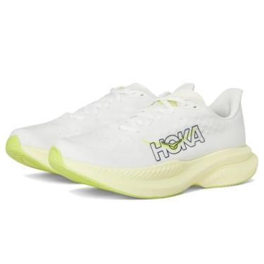 Imagem de HOKA Tênis feminino Mach 6, Branco/Neon Hoka Citrus, 39