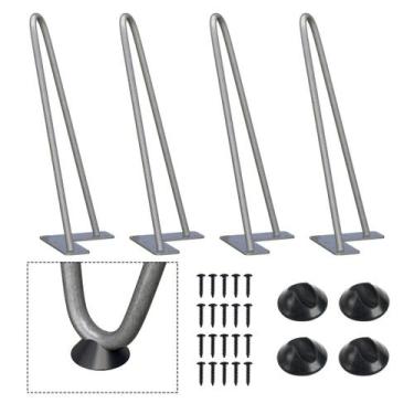 Imagem de Pernas de móveis SMARTSTANDARD 30 cm, metal pesado, 4 peças, cinza