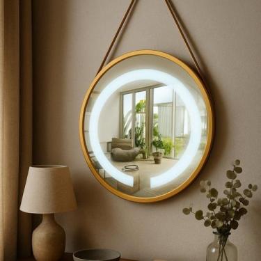 Imagem de Espelho Redondo Iluminado 50cm Touch 2 Leds com Alça Adnet Reduna