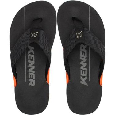 Imagem de Sandália De Dedo Kenner NK6 PRO Clássica Masculina, Preto, Laranja, 40